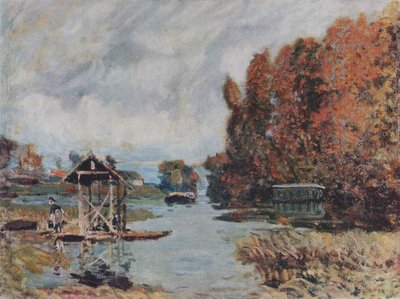 Washerwomen of Bougival by Alfred Sisley